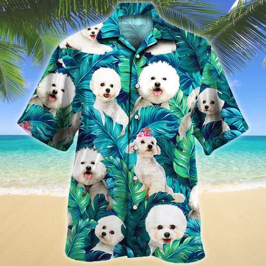 Bichon Frise Dog Lovers Hawaiian Style For Summer Hawaiian Shirt, Farm Hawaiian Shirt, Farmer Hawaii