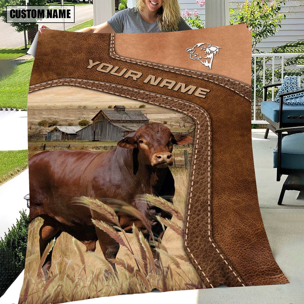 Big Custom Name Beefmaster Blanket, Farm Blanket, Farm Animal Blanket