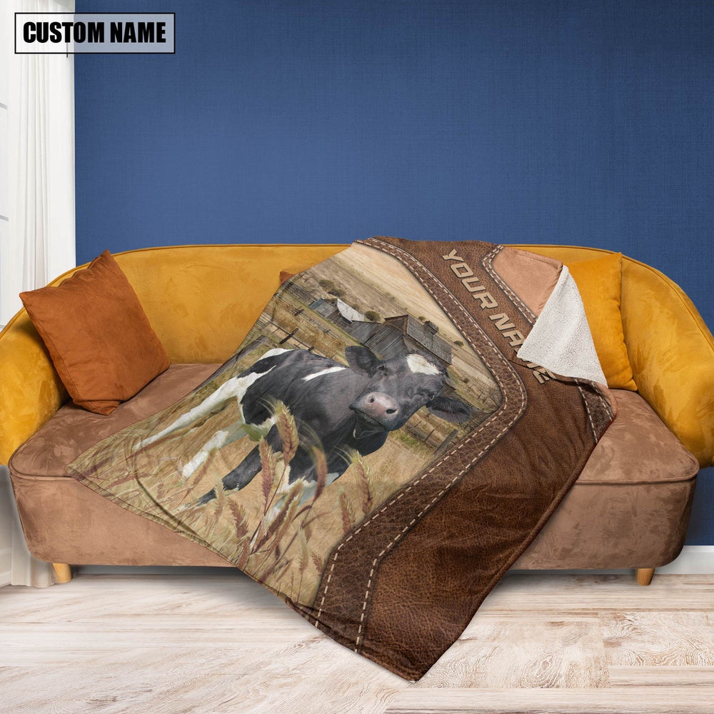 Big Custom Name Holstein Blanket, Farm Blanket, Farm Animal Blanket