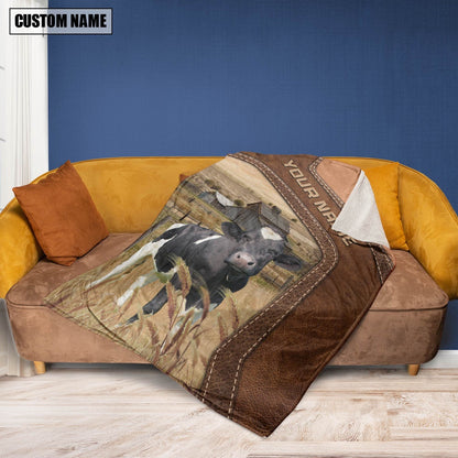 Big Custom Name Holstein Blanket, Farm Blanket, Farm Animal Blanket