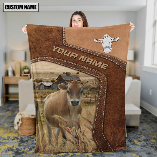 Big Custom Name Jersey Blanket, Farm Blanket, Farm Animal Blanket
