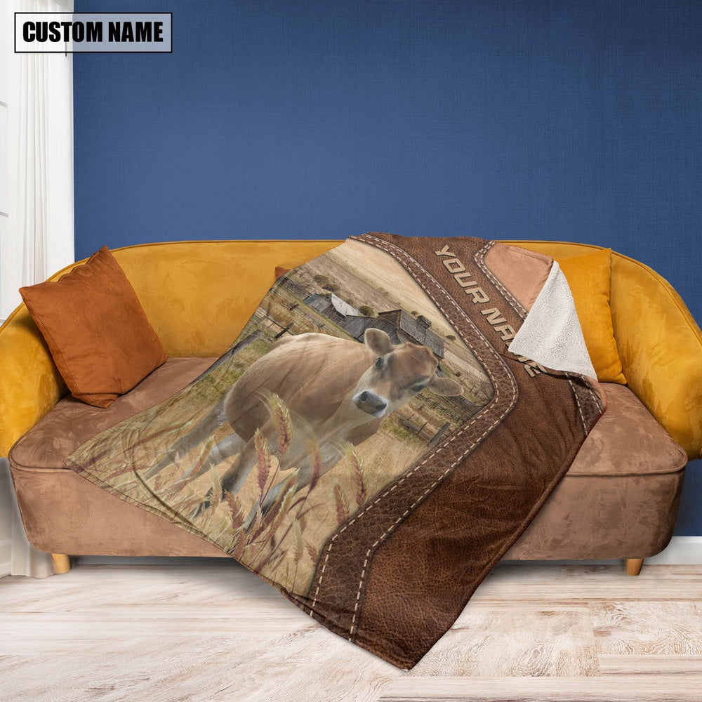 Big Custom Name Jersey Blanket, Farm Blanket, Farm Animal Blanket