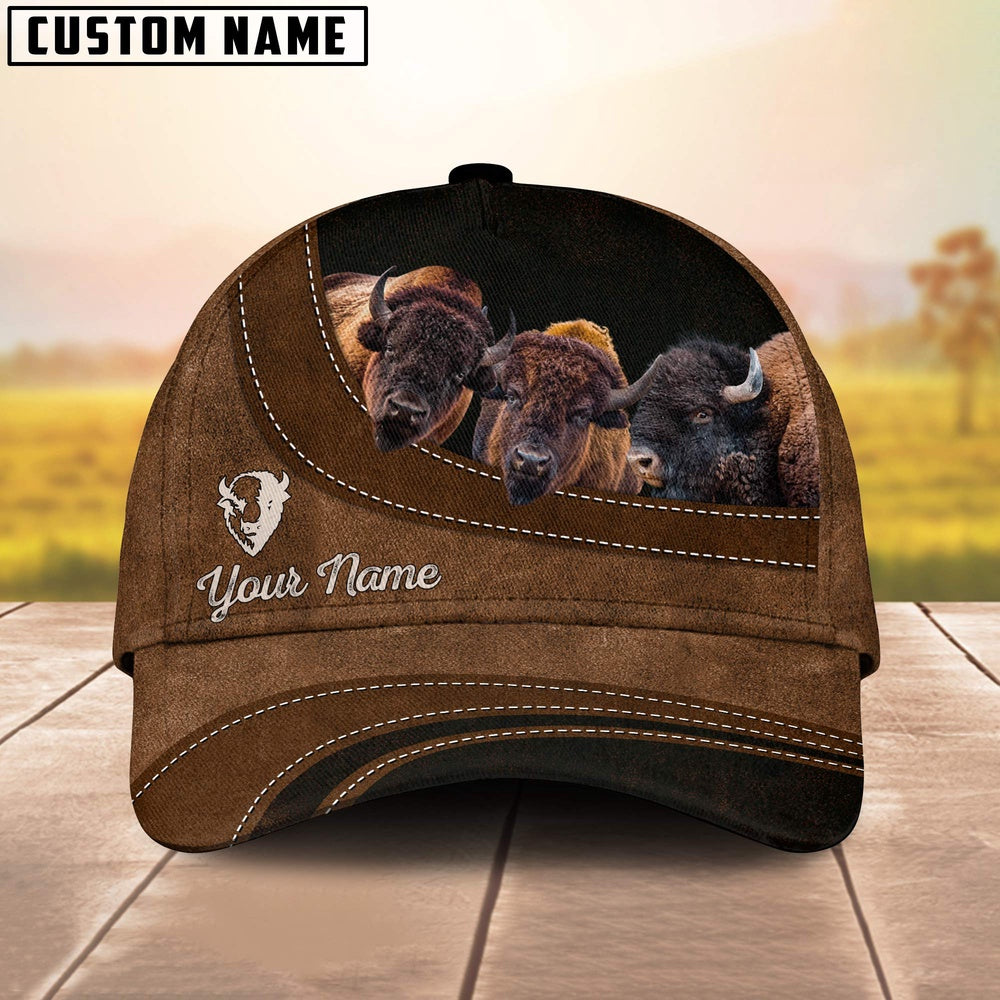 Bison Brown Happiness Customized Name Cap, Farmer Cap, Vintage Farmer Hat, Mens Farmer Hats, Cap For Farmers
