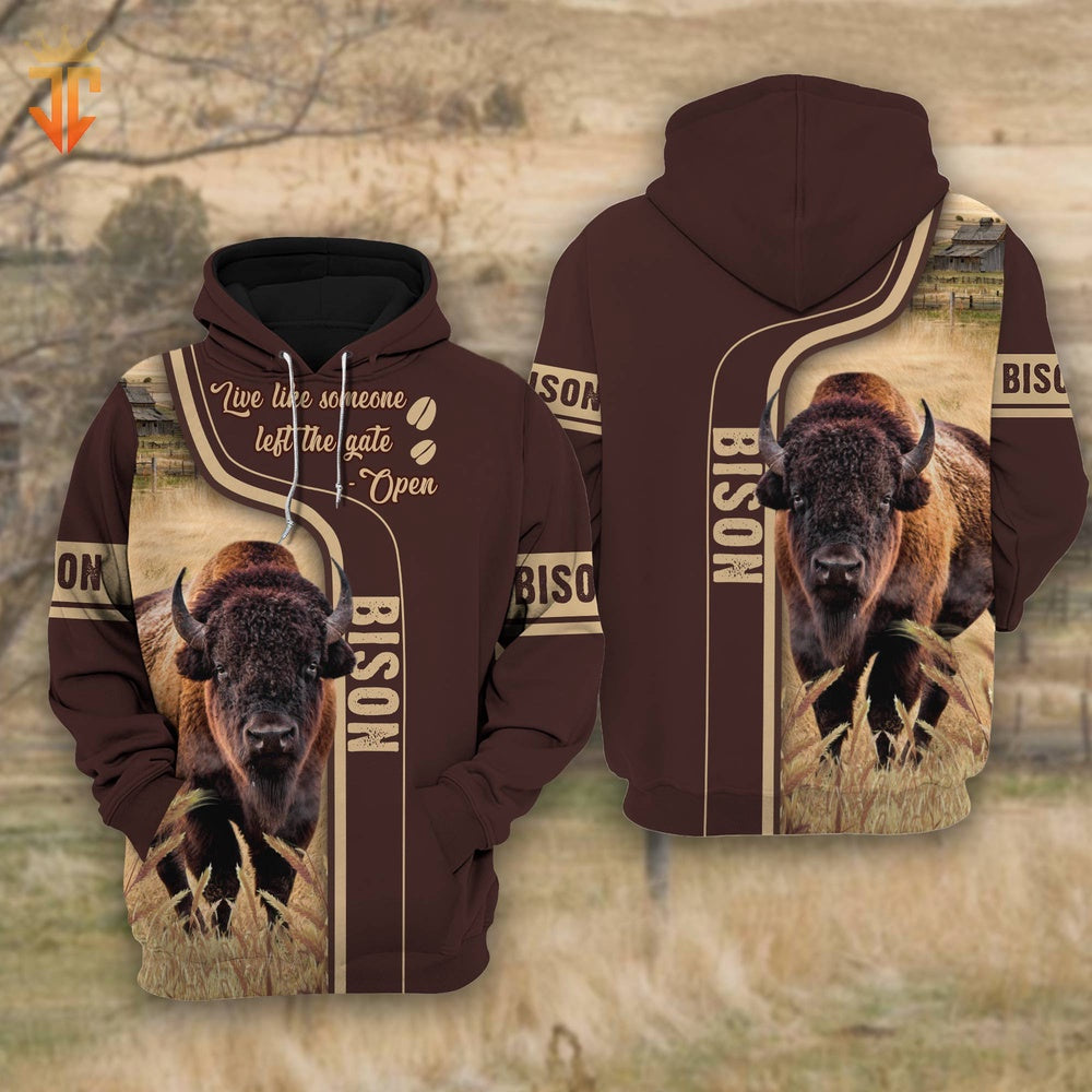 Bison Cattle Live Like Some One Hoodie, Farmer Hoodie, Farm Themed Shirts, Farm Tee Shirts