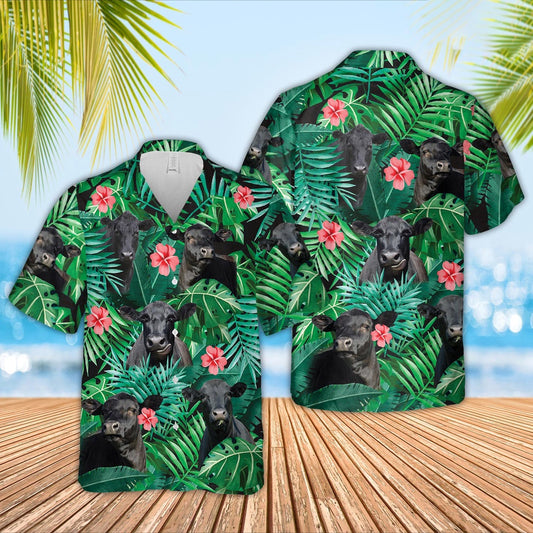 Black Angus 3D Hawaiian Shirt, Farm Hawaiian Shirt, Farmer Hawaii