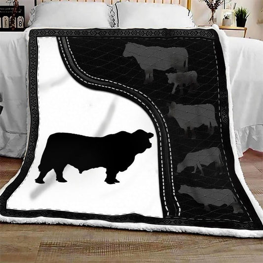Black Angus Black White All Printed 3D Blanket, Farm Blanket, Farm Animal Blanket
