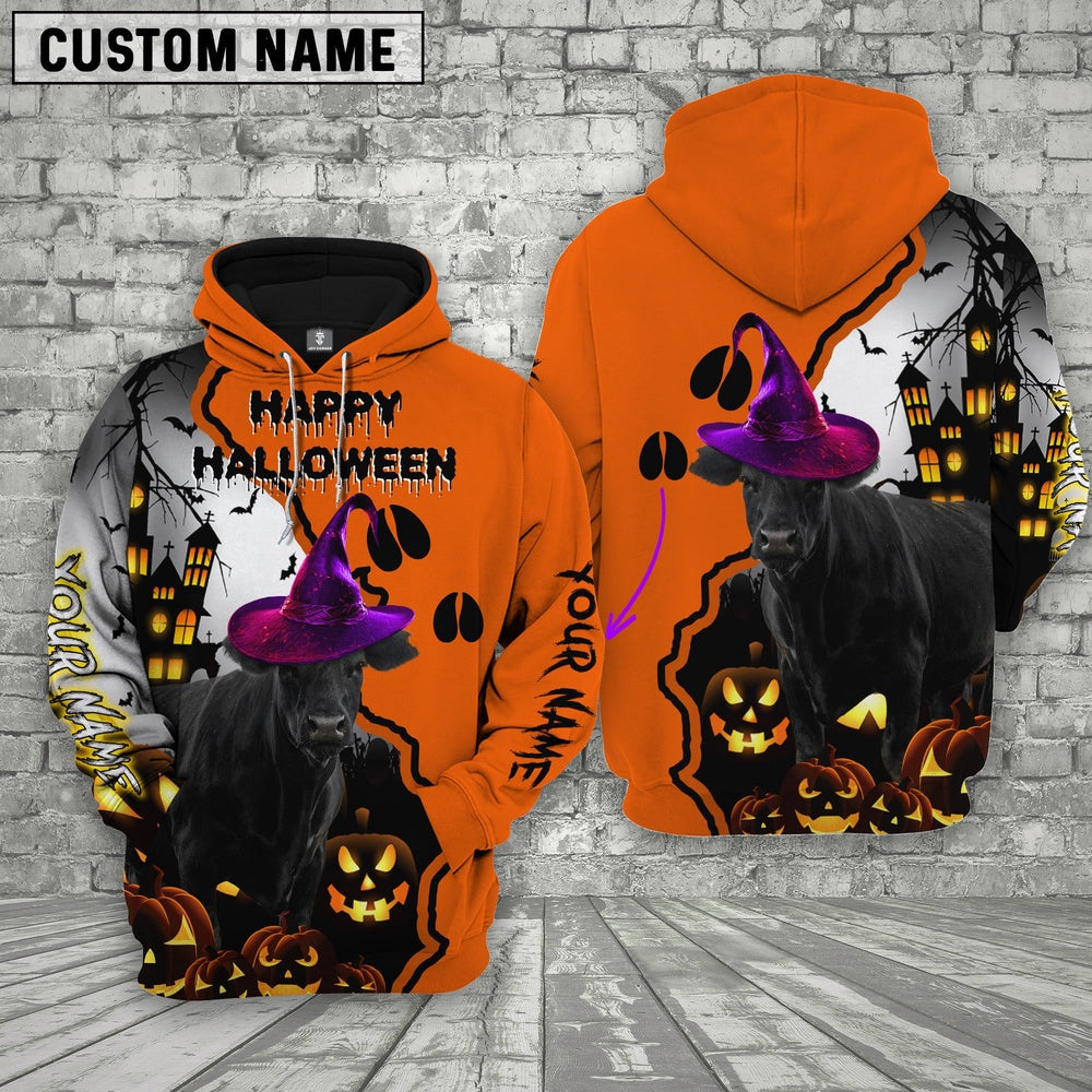 Black Angus Castle Footprint Halloween Pattern 3D Hoodie, Farmer Hoodie, Custom Farm Shirts, Farmer T Shirt