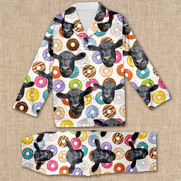 Black Angus Cattle Cattle Cookies Pattern All Over Print Pajamas Sets, Farm Pajamas, Farm Animal Pajamas, Christmas Farm Pajamas