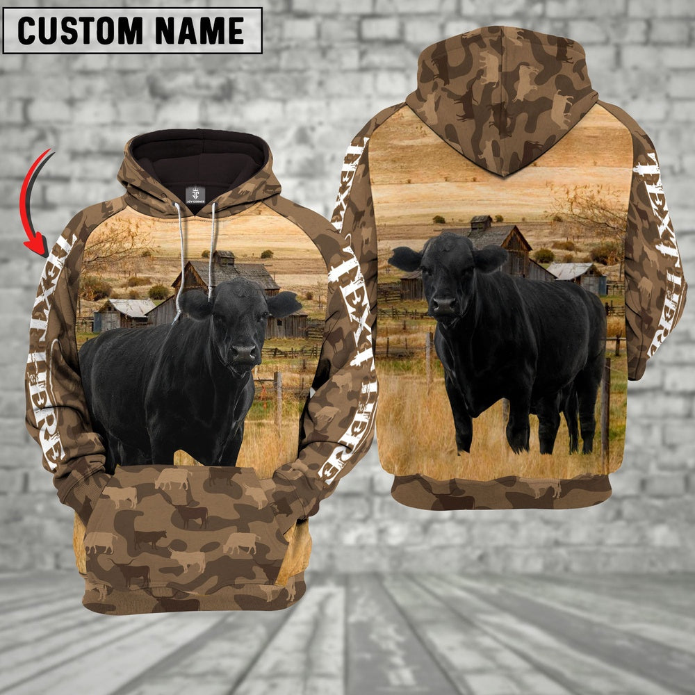 Black Angus Cattle Farming Personalized 3D Hoodie, Farmer Hoodie, Custom Farm Shirts, Farmer T Shirt