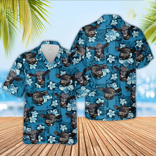 Black Angus Cattle Hawaiian Shirt, Farm Hawaiian Shirt, Farmer Hawaii