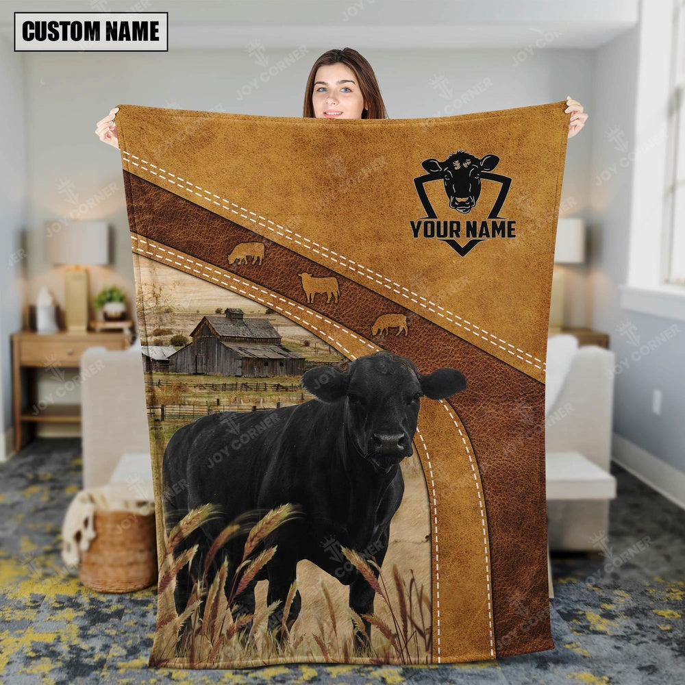 Black Angus Custom Name Blanket Collection, Farm Blanket, Farm Animal Blanket
