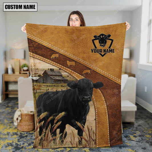 Black Angus Custom Name Blanket Collection, Farm Blanket, Farm Animal Blanket