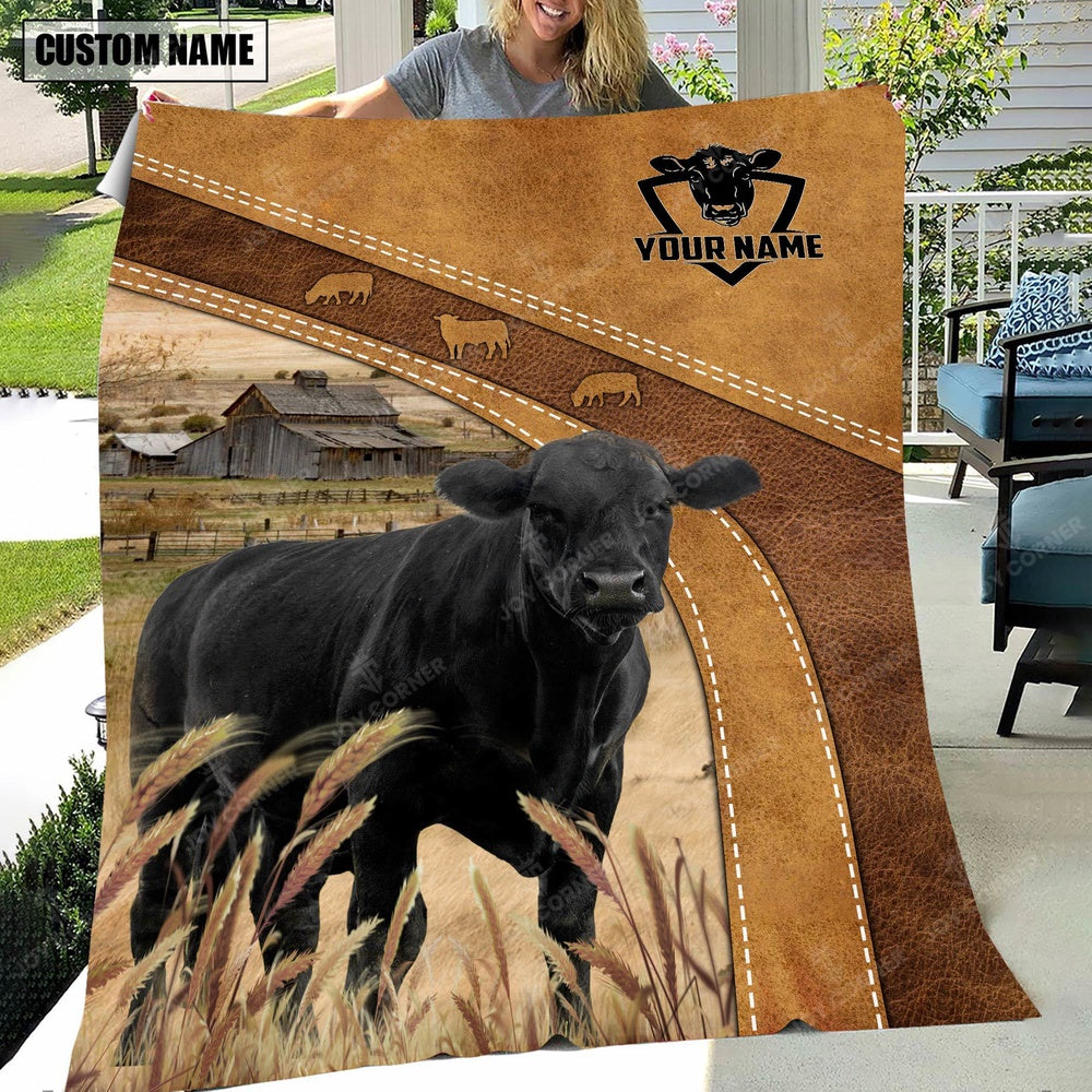 Black Angus Custom Name Blanket Collection, Farm Blanket, Farm Animal Blanket