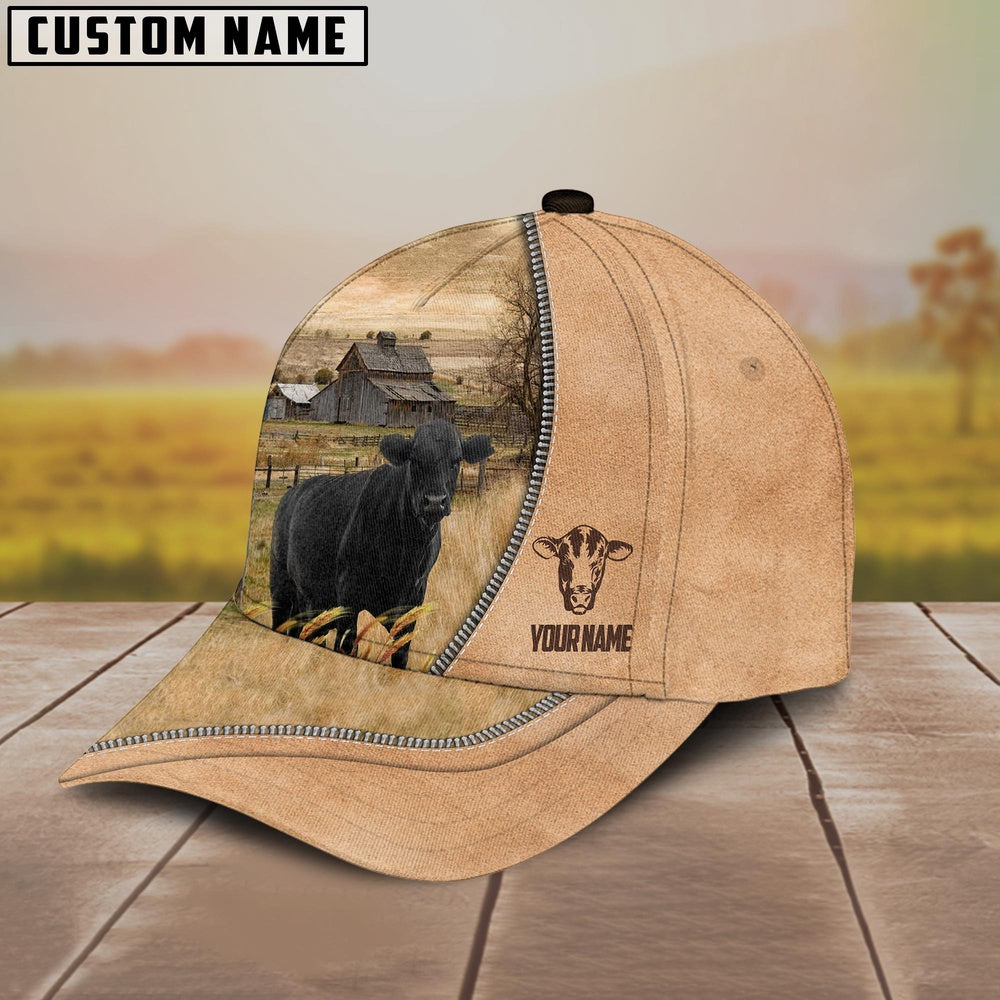 Black Angus Customized Name Cap, Farmer Cap, Vintage Farmer Hat, Mens Farmer Hats, Cap For Farmers