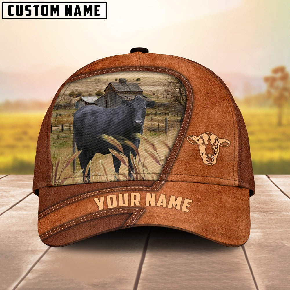 Black Angus Customized Name Cap, Farmer Cap, Vintage Farmer Hat, Mens Farmer Hats, Cap For Farmers