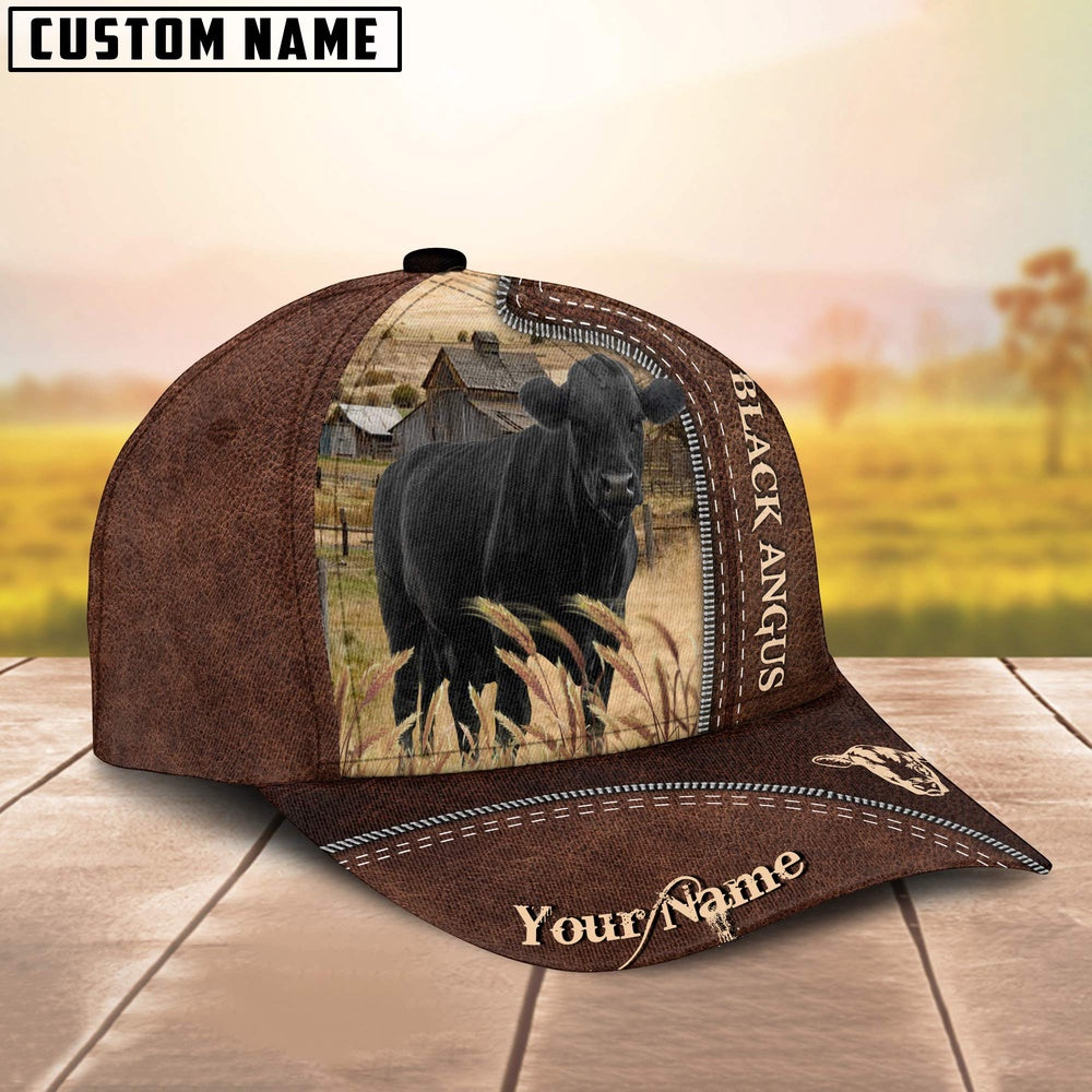 Black Angus Customized Name Cap, Farmer Cap, Vintage Farmer Hat, Mens Farmer Hats, Cap For Farmers
