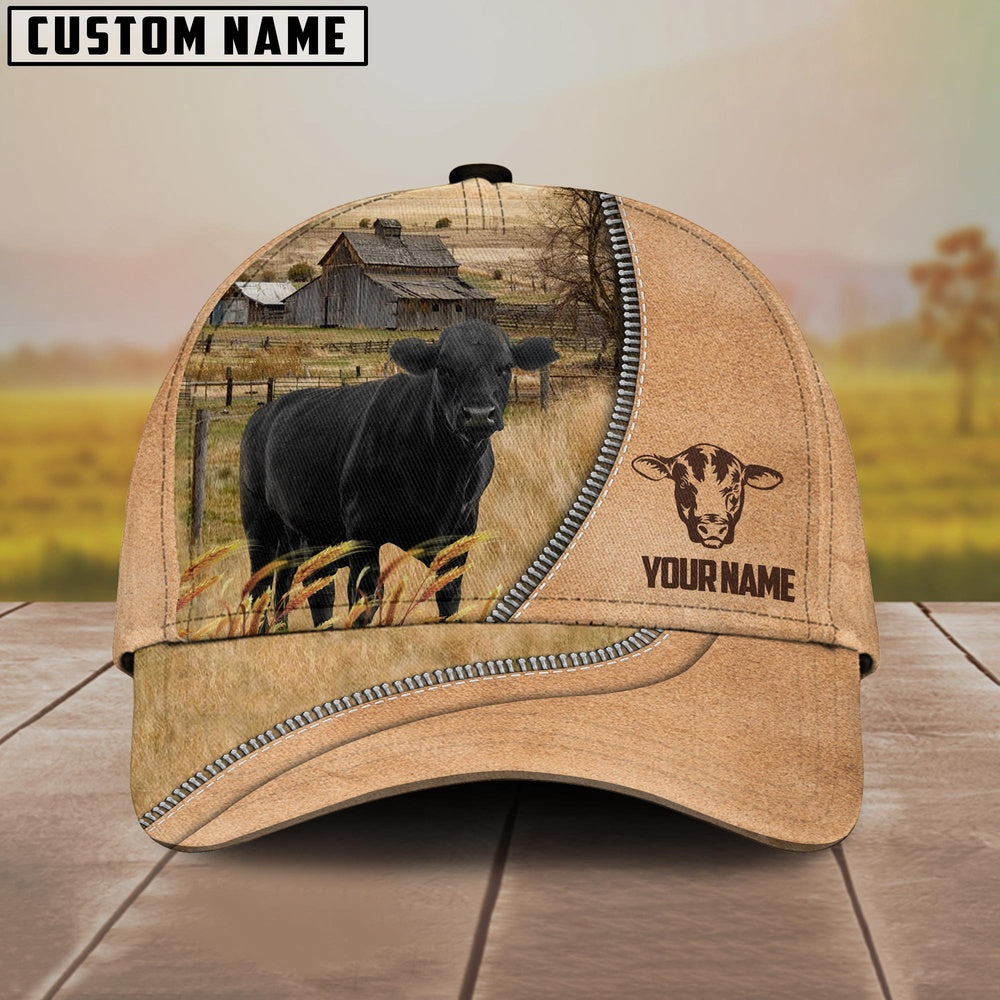 Black Angus Customized Name Cap, Farmer Cap, Vintage Farmer Hat, Mens Farmer Hats, Cap For Farmers