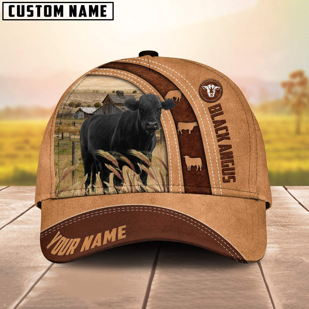Black Angus Customized Name Farm Cap, Farmer Cap, Vintage Farmer Hat, Mens Farmer Hats, Cap For Farmers
