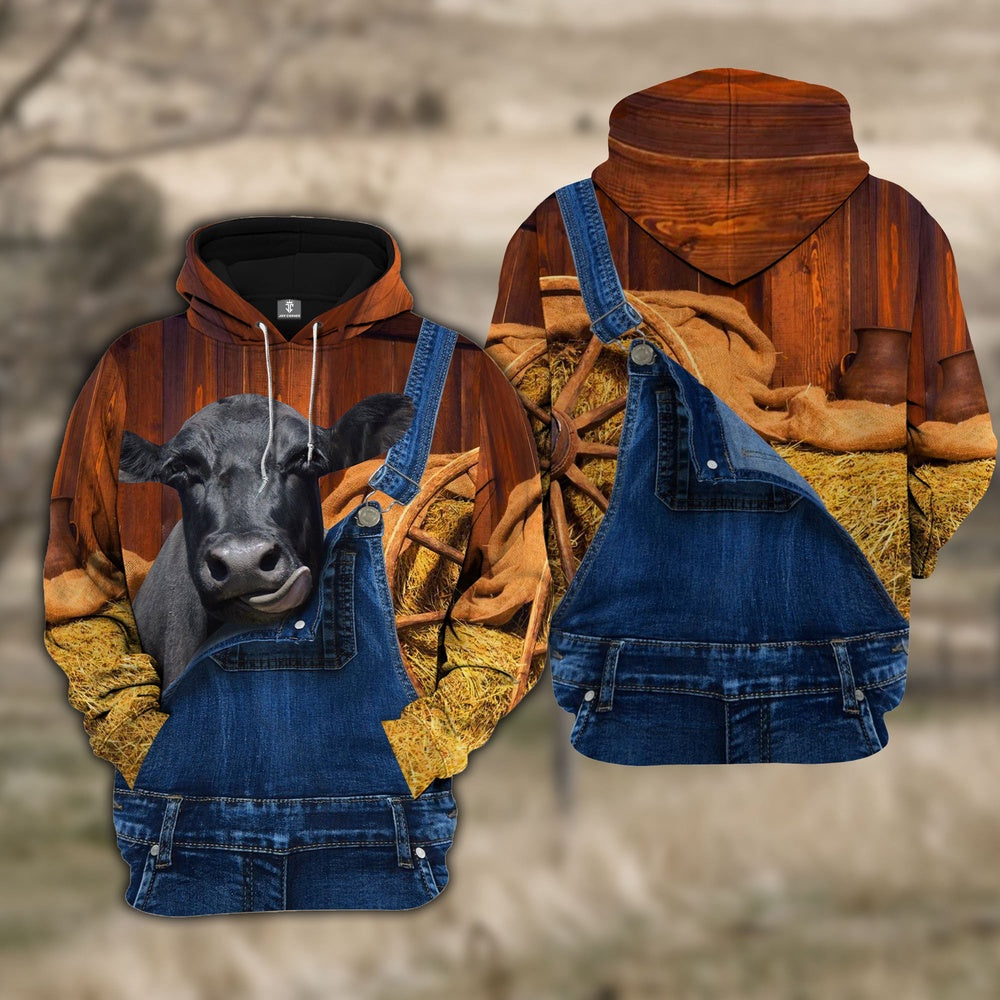 Black Angus Farm Of Farmer Cattle Personalized All Over Printed Hoodie, Farmer Hoodie, Custom Farm Shirts, Farmer T Shirt