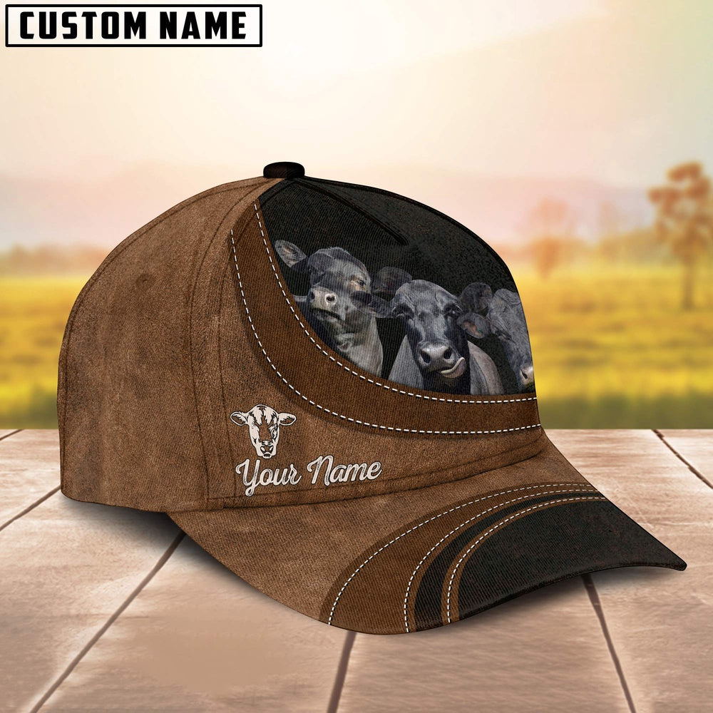 Black Angus Happiness Customized Name Cap, Farmer Cap, Vintage Farmer Hat, Mens Farmer Hats, Cap For Farmers