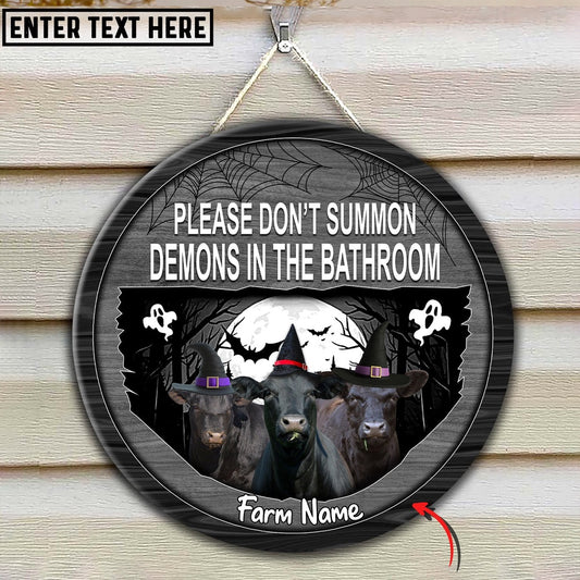 Black Angus Little Halloween Custom Name Wooden Sign, Farm Wood Sign, Farm House Wood Signs