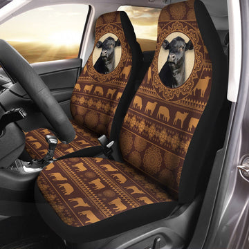 Black Angus Pattern All Over Printed 3D Car Seat Cover, Car Seat Cover, Farm Car Seat Cover, Pet Seat Covers
