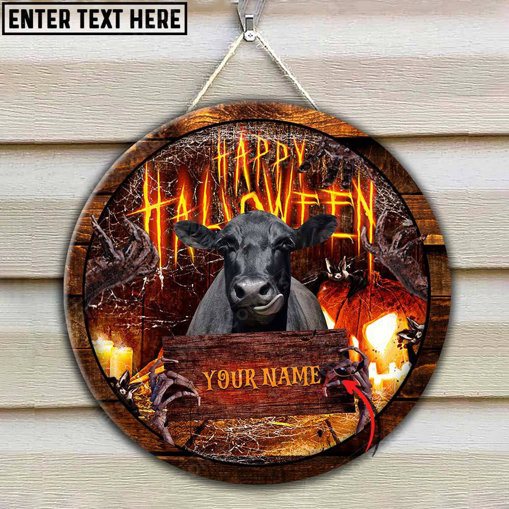 Black Angus Scaary Halloween Custom Name Wooden Sign, Farm Wood Sign, Farm House Wood Signs