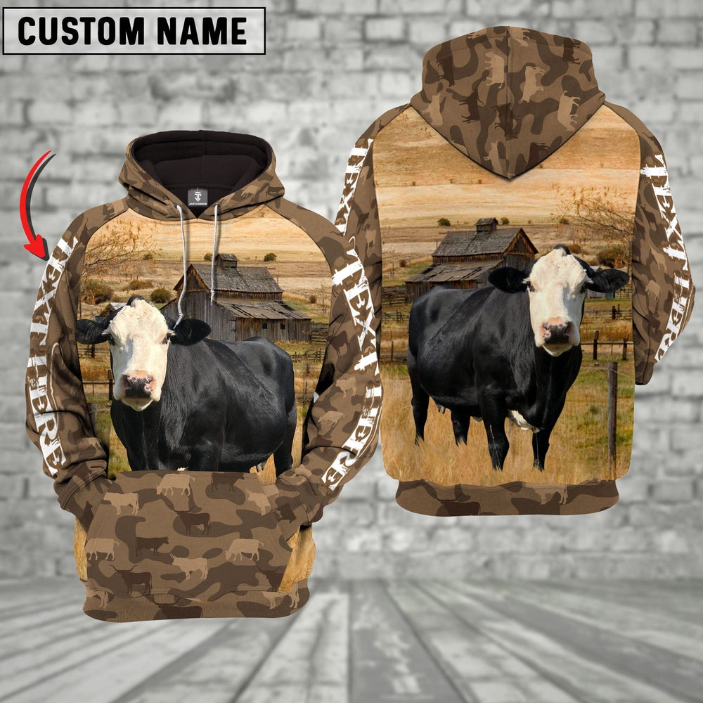 Black Baldy Cattle Farming Personalized 3D Hoodie, Farmer Hoodie, Custom Farm Shirts, Farmer T Shirt