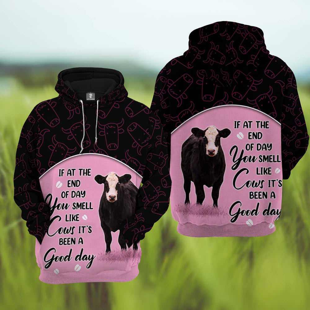 Black Baldy Cattle It's Been A Good Day 3D Hoodie, Farmer Hoodie, Farm Themed Shirts, Farm Tee Shirts