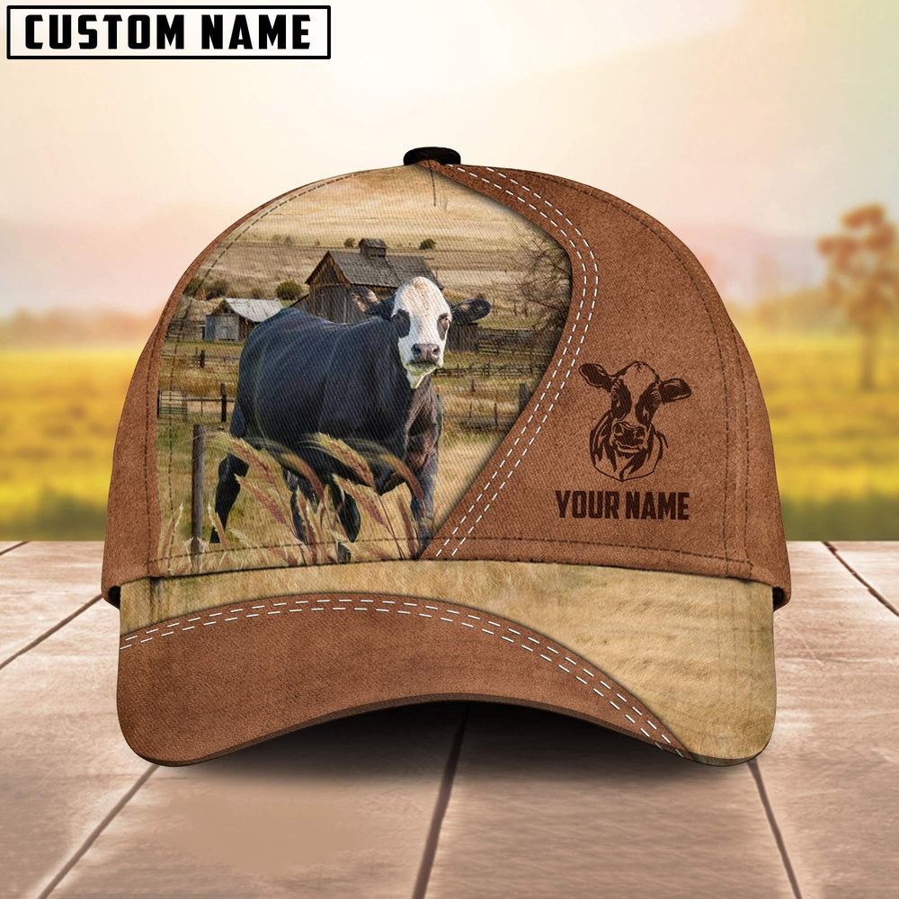 Black Baldy Customized Name Brown Cap, Farmer Cap, Vintage Farmer Hat, Mens Farmer Hats, Cap For Farmers