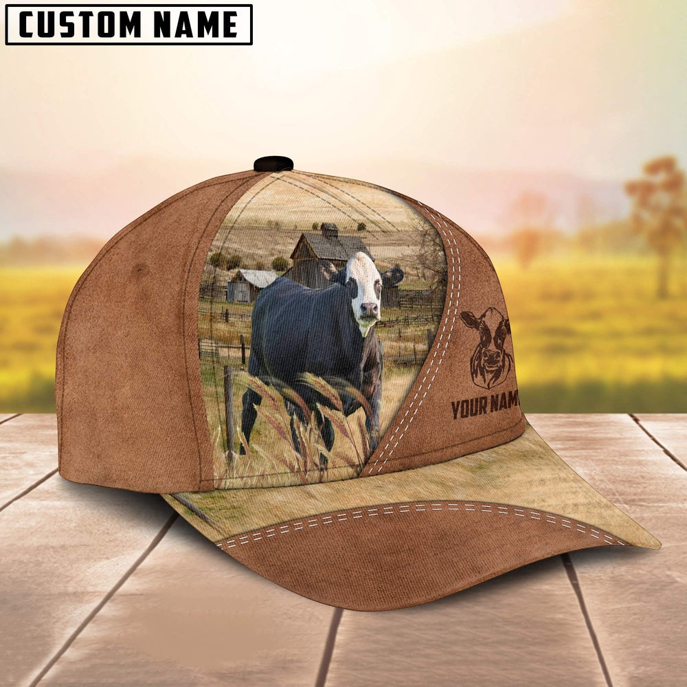 Black Baldy Customized Name Brown Cap, Farmer Cap, Vintage Farmer Hat, Mens Farmer Hats, Cap For Farmers