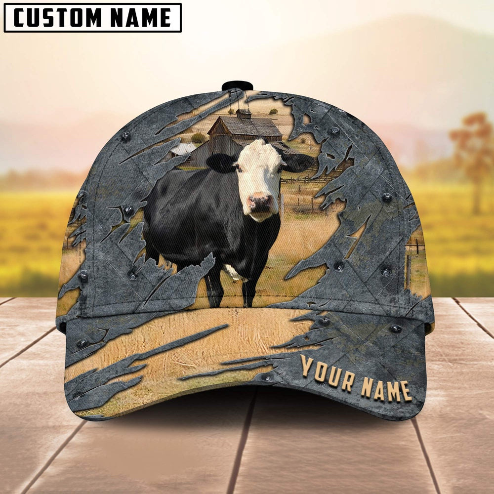 Black Baldy Customized Name Cap, Farmer Cap, Vintage Farmer Hat, Mens Farmer Hats, Cap For Farmers