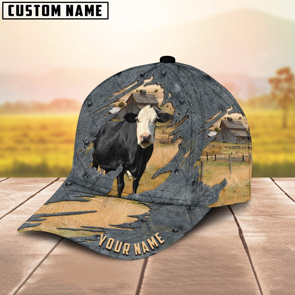 Black Baldy Customized Name Cap, Farmer Cap, Vintage Farmer Hat, Mens Farmer Hats, Cap For Farmers