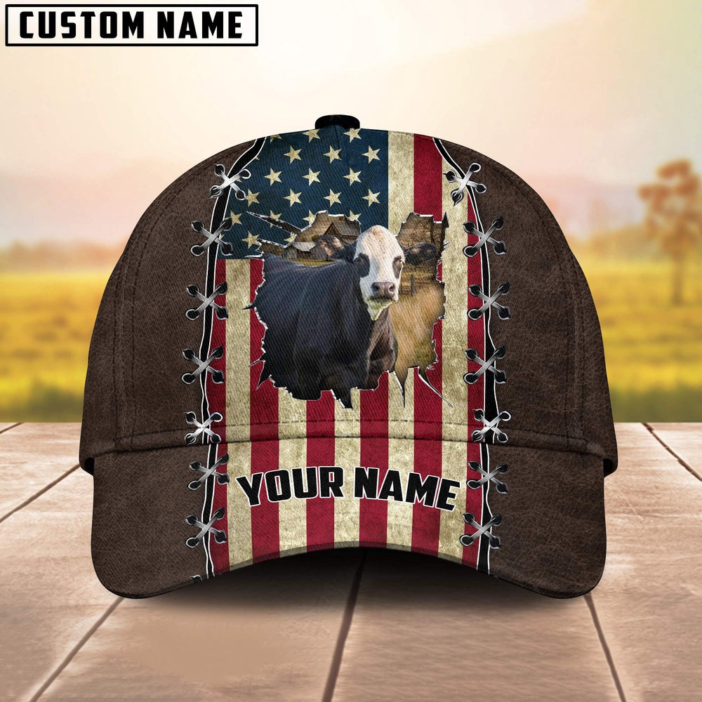 Black Baldy Flag Customized Name Denim Cap, Farmer Cap, Vintage Farmer Hat, Mens Farmer Hats, Cap For Farmers