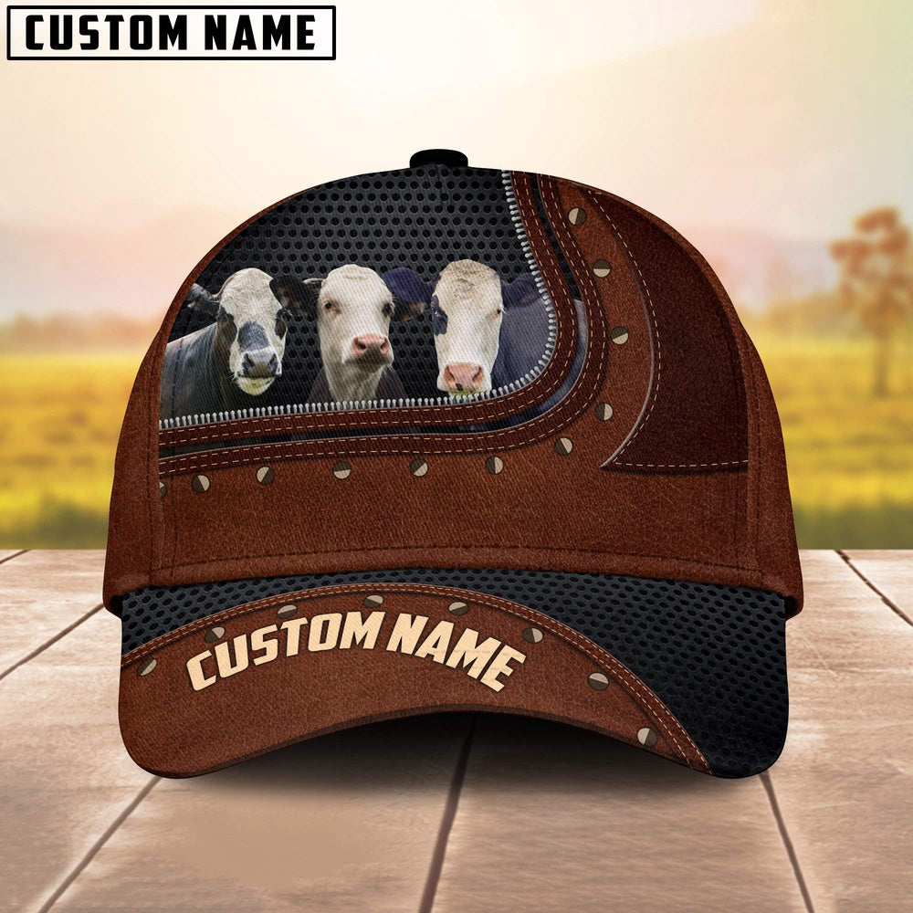 Black Baldy Happiness Zipper Pattern Customized Name Cap, Farmer Cap, Vintage Farmer Hat, Mens Farmer Hats, Cap For Farmers