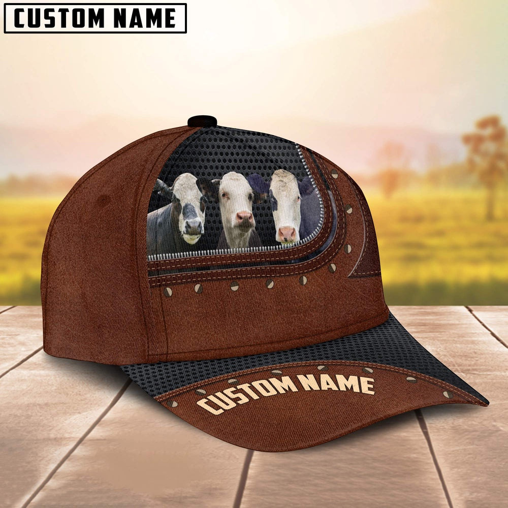 Black Baldy Happiness Zipper Pattern Customized Name Cap, Farmer Cap, Vintage Farmer Hat, Mens Farmer Hats, Cap For Farmers