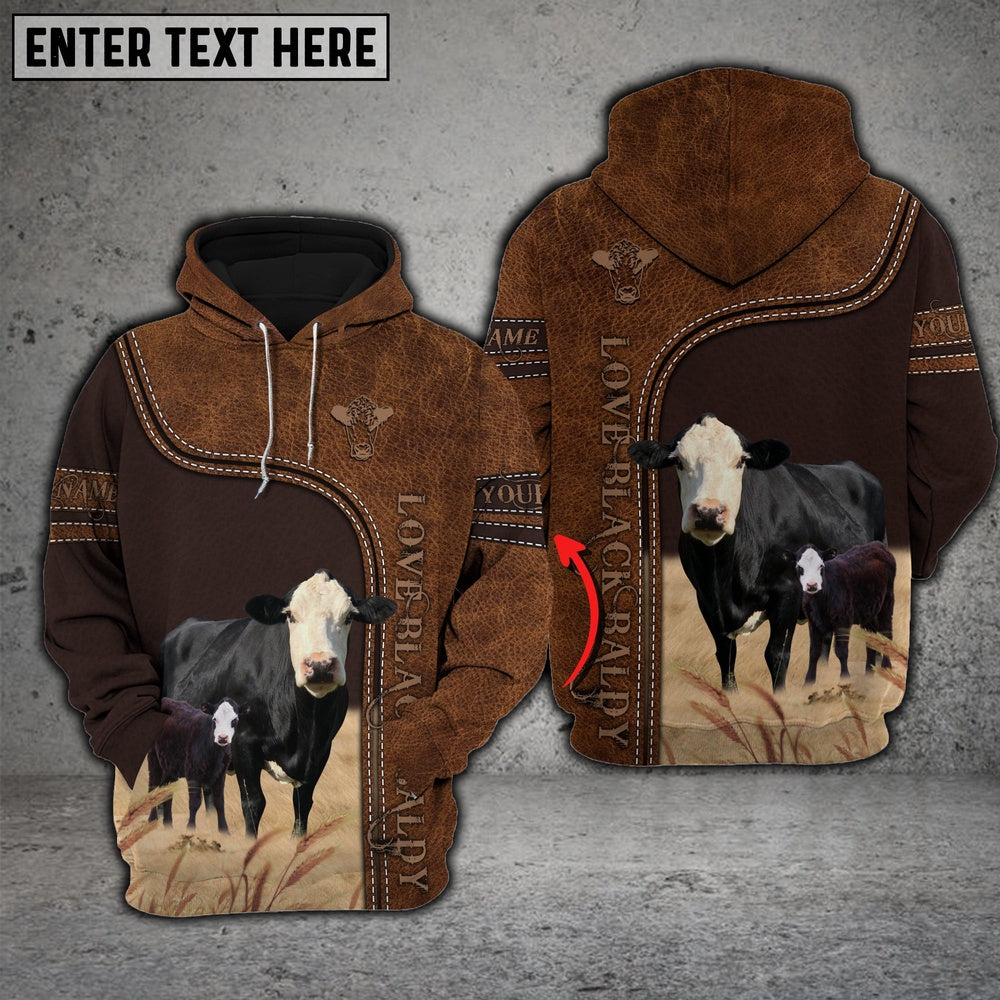 Black Baldy Love Baby Cattle Personalized All Over Printed Hoodie, Farmer Hoodie, Custom Farm Shirts, Farmer T Shirt