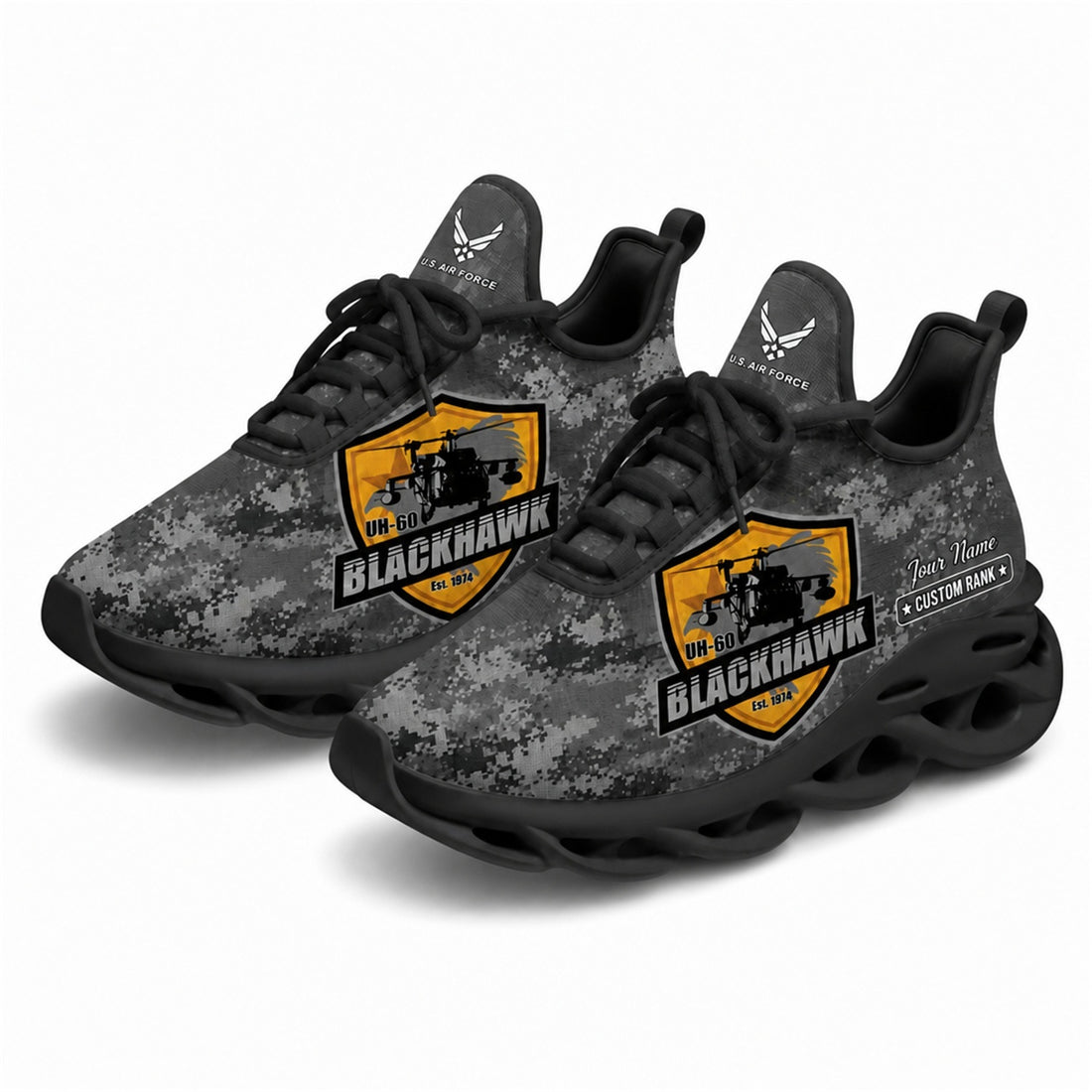 Custom Name Black Hawk Veteran Max Soul Shoes, Veteran Sneaker