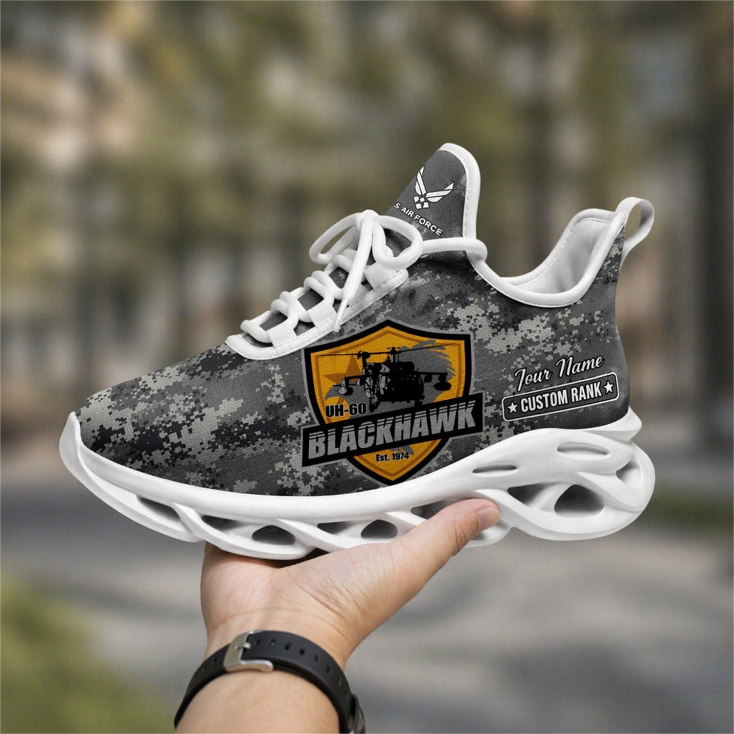 Custom Name Black Hawk Veteran Max Soul Shoes, Veteran Sneaker