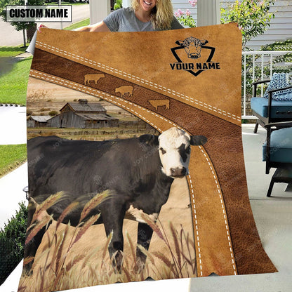 Black Hereford Custom Name Blanket Collection, Farm Blanket, Farm Animal Blanket