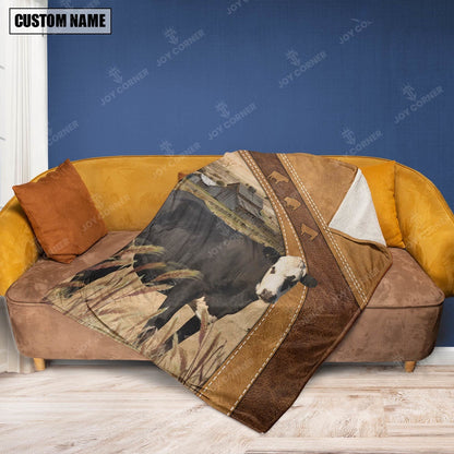 Black Hereford Custom Name Blanket Collection, Farm Blanket, Farm Animal Blanket