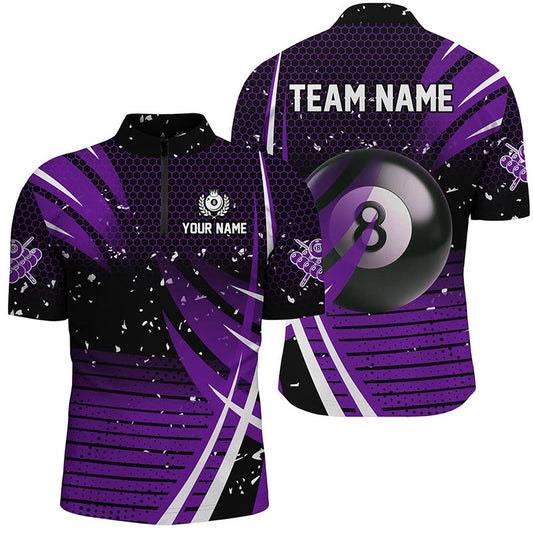 Black Purple Billiard 8 Ball Pool Jersey Custom Billiard Shirts, Billiard Jerseys, Billiard Team Jersey Shirt