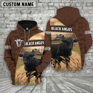 Black angus Brown Farm Personalized 3D Hoodie, Farmer Hoodie, Custom Farm Shirts, Farmer T Shirt