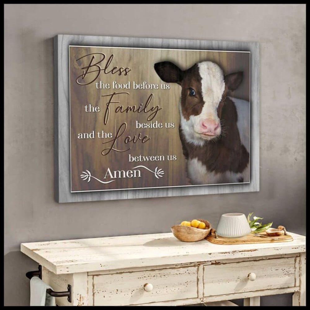 Bless The Family Beside Us Farmhouse Canvas Wall Art, Canvas, Canvas Wall Decor, Farmhouse Canvas, Farm Gift, Farm Home Decor