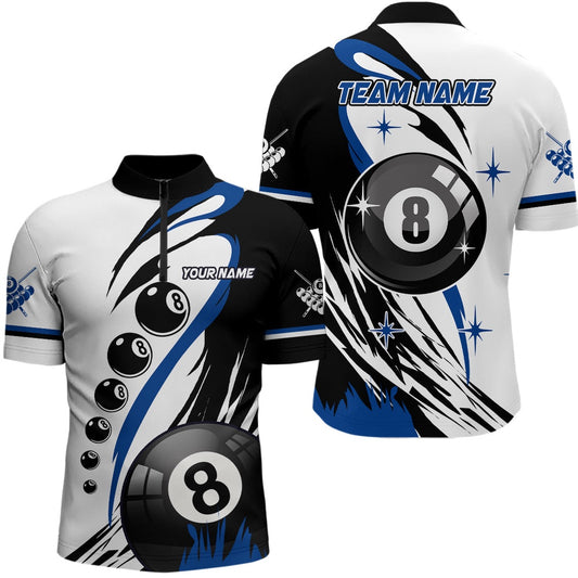 Blue Jerseys Billiard 8 Ball Pool Jersey Shirts Best Custom Billiard Team Shirts, Billiard Team Jersey Shirt