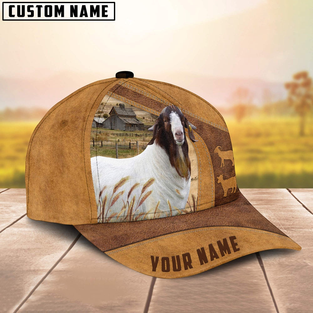 Boer Goats Custom Name Retro Cap, Farmer Cap, Vintage Farmer Hat, Mens Farmer Hats, Cap For Farmers
