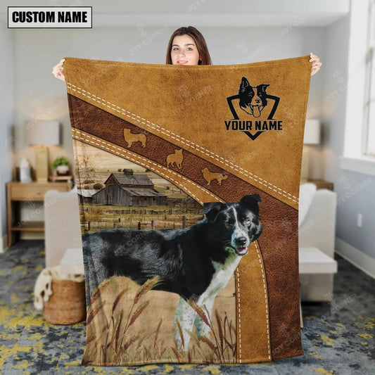 Border Collie Custom Name Blanket Collection, Farm Blanket, Farm Animal Blanket
