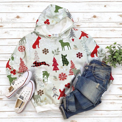 Boston Terrier Christmas All Over Print Shirt, Christmas Hoodie, Christmas Sweatshirt