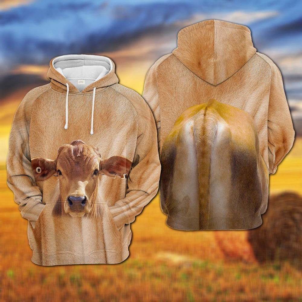 Brahman All Over Printed Hoodie, Farmer Hoodie, Farm Themed Shirts, Farm Tee Shirts