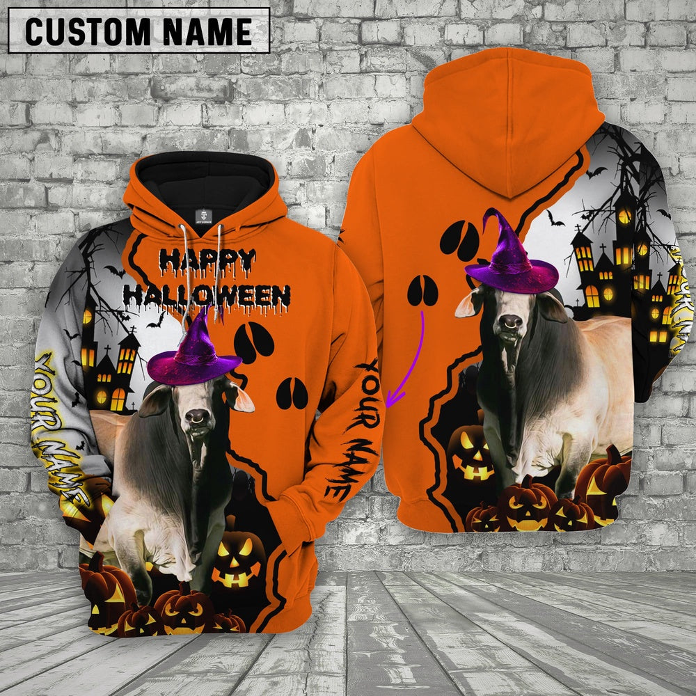 Brahman Castle Footprint Halloween Pattern 3D Hoodie, Farmer Hoodie, Custom Farm Shirts, Farmer T Shirt